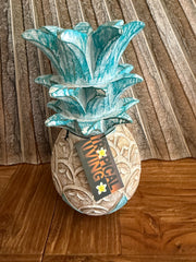 NEW Hand Carved Wooden Pineapple Decor - BOHO Style  -  4 Colours Available LG