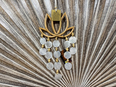 Balinese Hand Crafted Bamboo Lotus w/Capiz Shell Chime or Wall Art - Lotus Wall Art