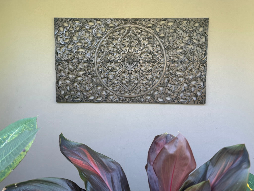 New Balinese Carved Mandala Panel - Bali Wall Art - Mandala Wall Art 180x100cm