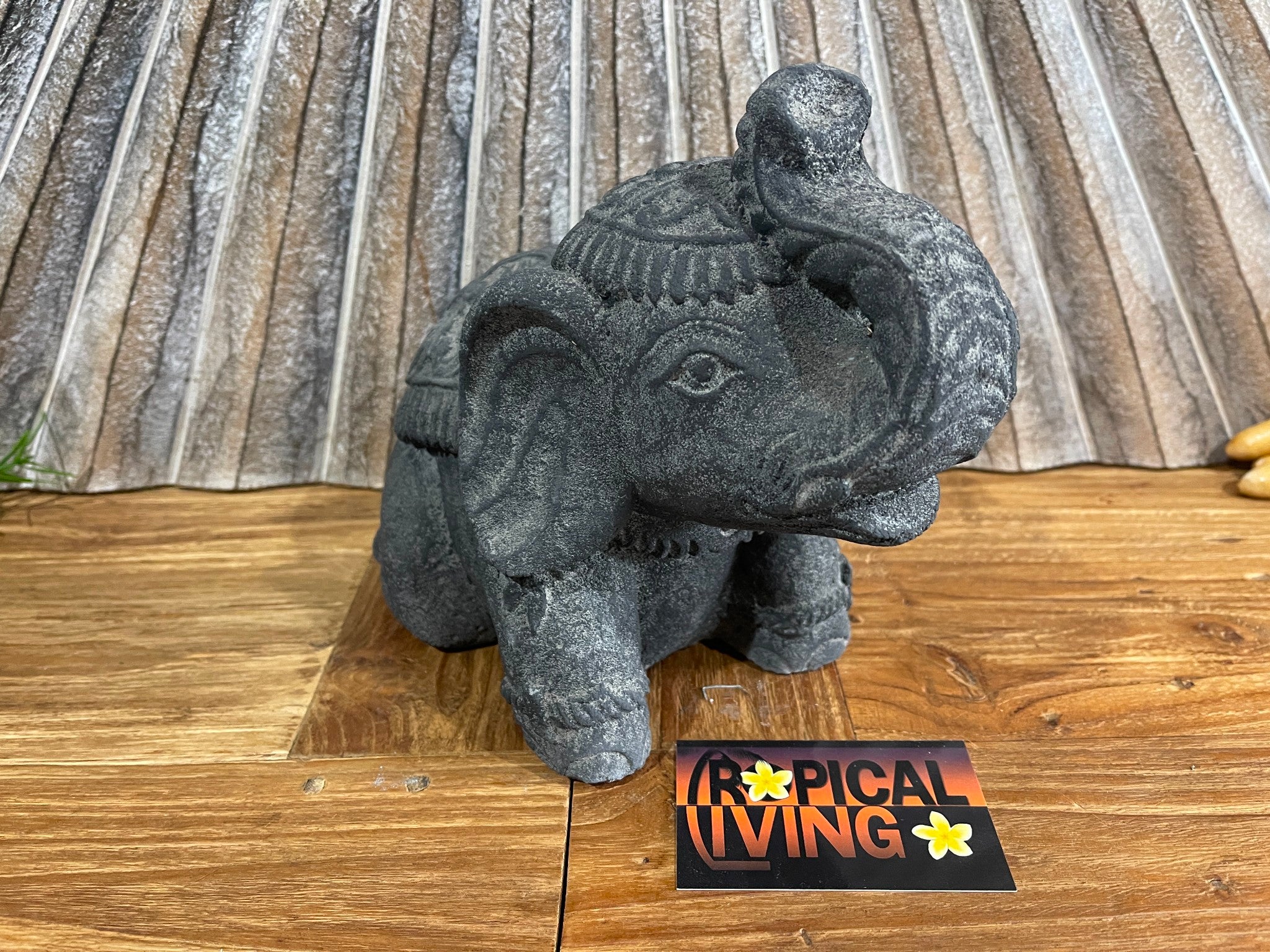 NEW Balinese Cast Concrete Elephant Statue - Bali Elephant Statue