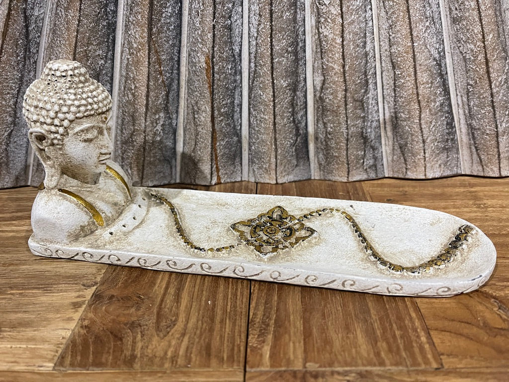 NEW Balinese Resin Buddha Head Incense Holder - Bali Buddha Incense Stick Holder