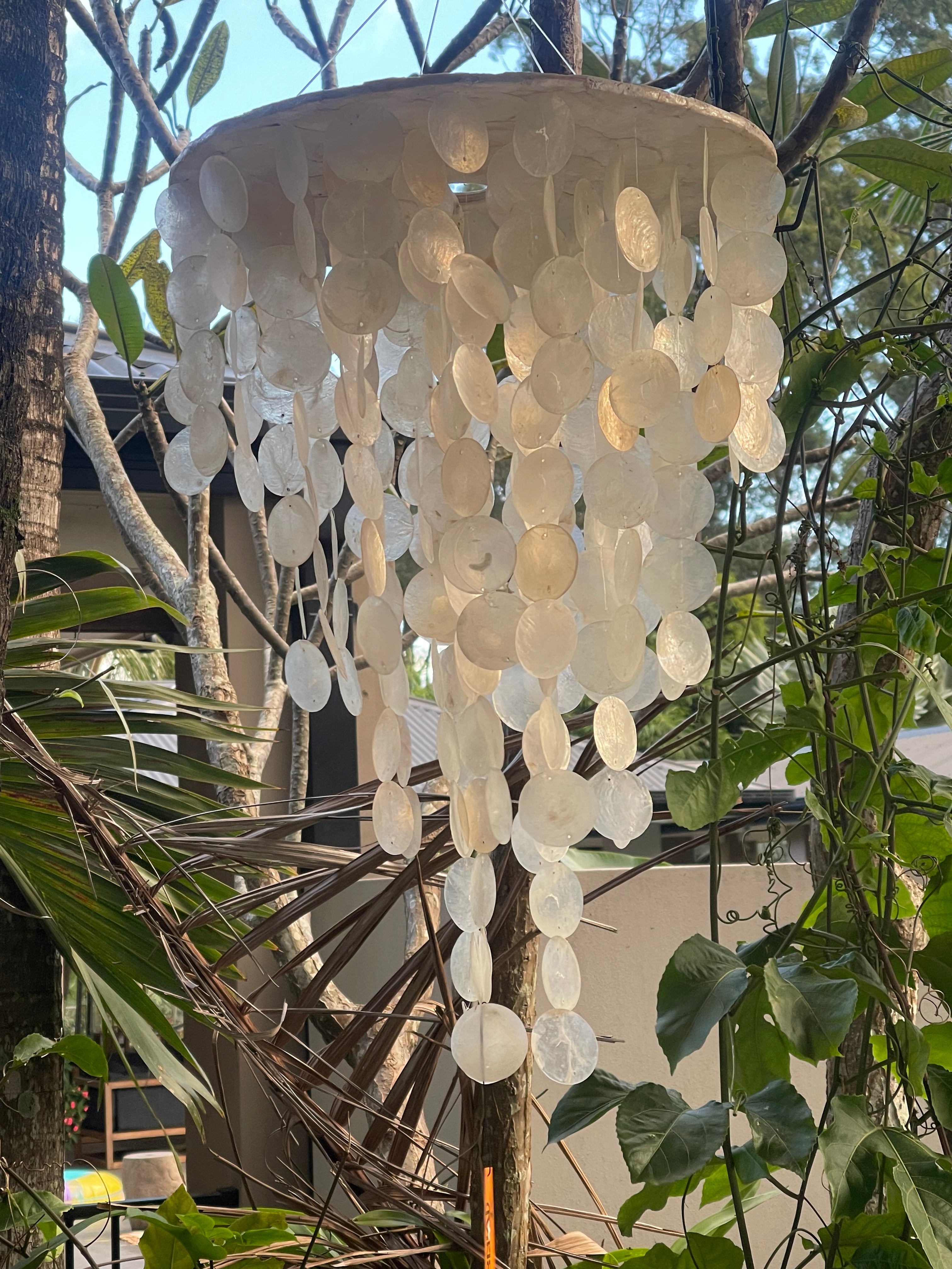 NEW Capiz Shell Mobile or Wind Chime or Pendant Light Shade 80cm