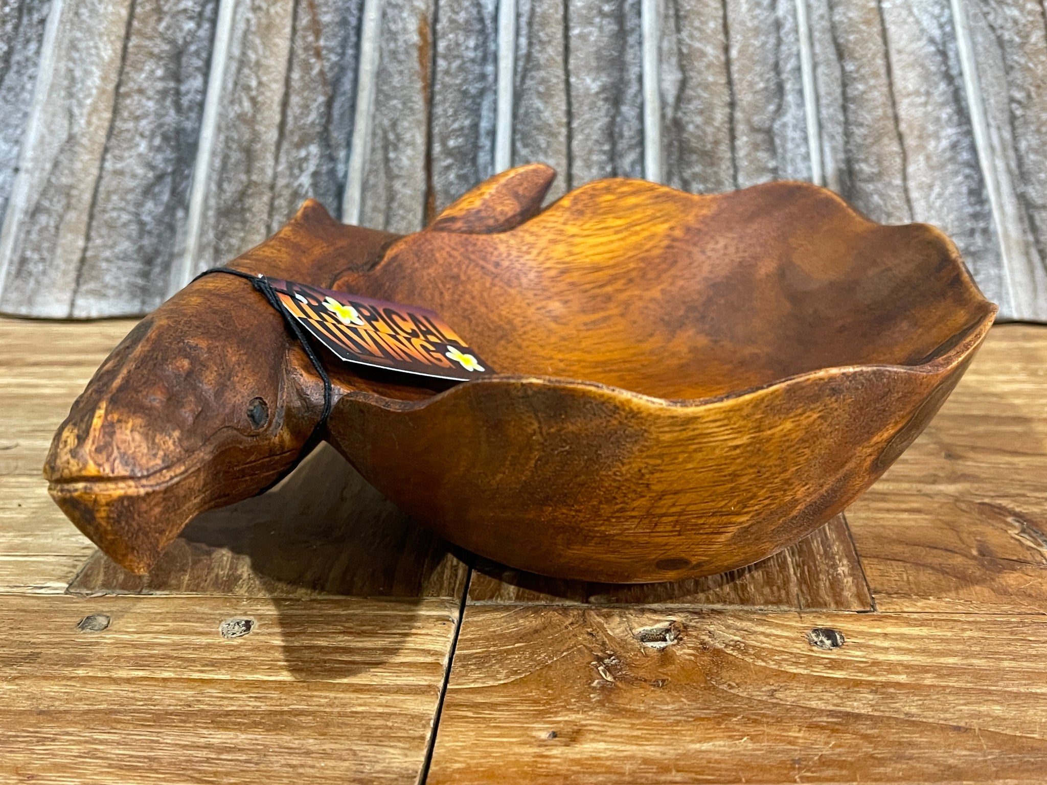 NEW Balinese Hand Carved Suar Wood Whale Bowl - Bali Carved Whale Bowl