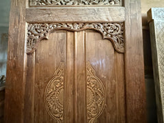 Authentic LG Balinese Teak Doors in Frame - Hand Carved Recycled Teak Bali Doors