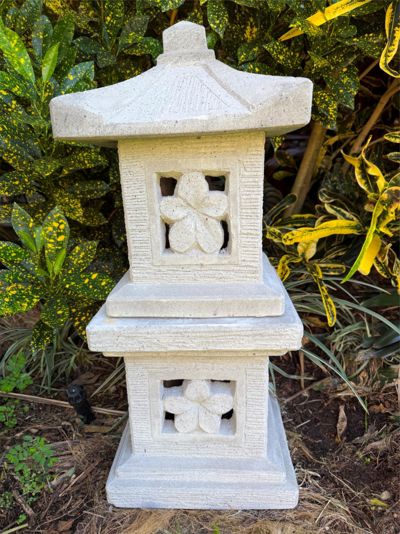 Balinese Hand Crafted Frangipani Lantern - Bali Frangipani Garden Lantern 65cm
