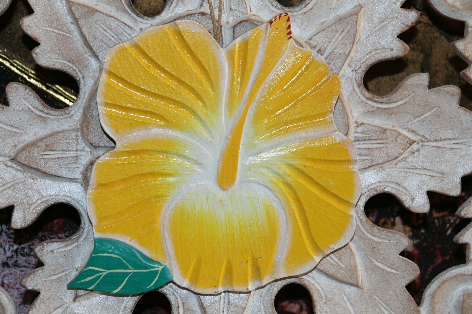 NEW Hand Crafted Balinese MDF Hibiscus Flower - Bali Wall Art