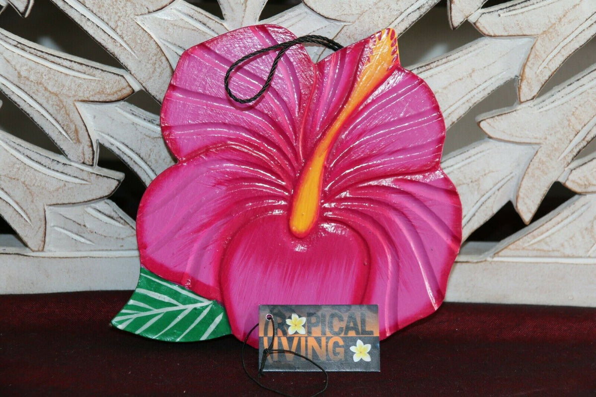 NEW Hand Crafted Balinese MDF Hibiscus Flower - Bali Wall Art