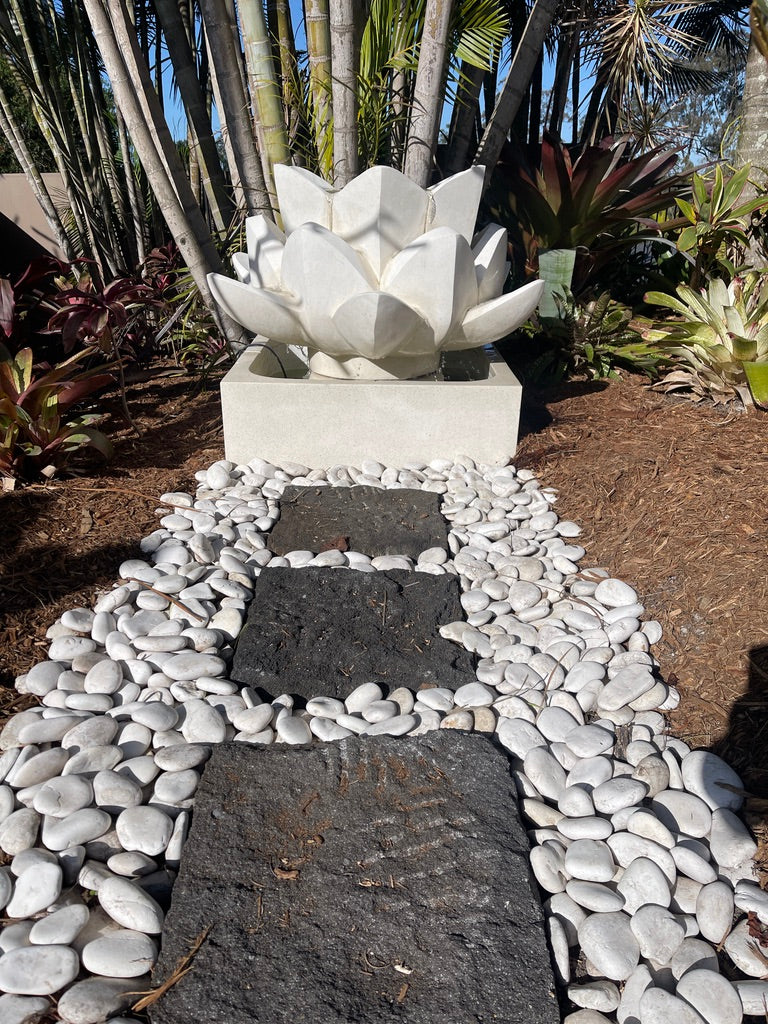 NEW Balinese Lotus Water Feature - Terrazzo Lotus Water Feature - Bali Garden