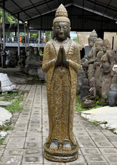 Balinese Master Carved LAVA Stone Buddha Statue w/Batik Cloak ETA MID MARCH 2026
