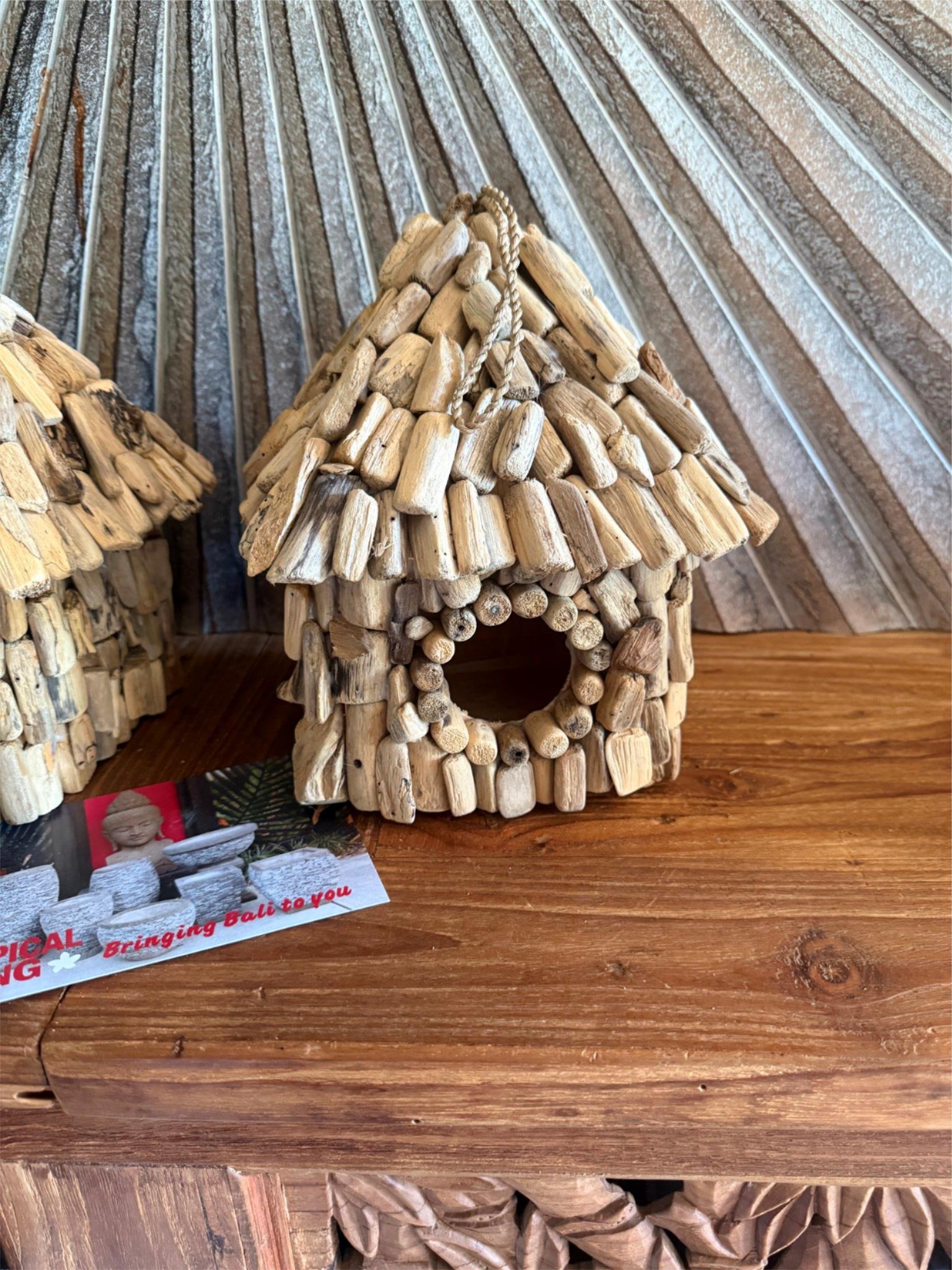 Balinese Hand Crafted Drift Wood Bird House  - Bali Bird House