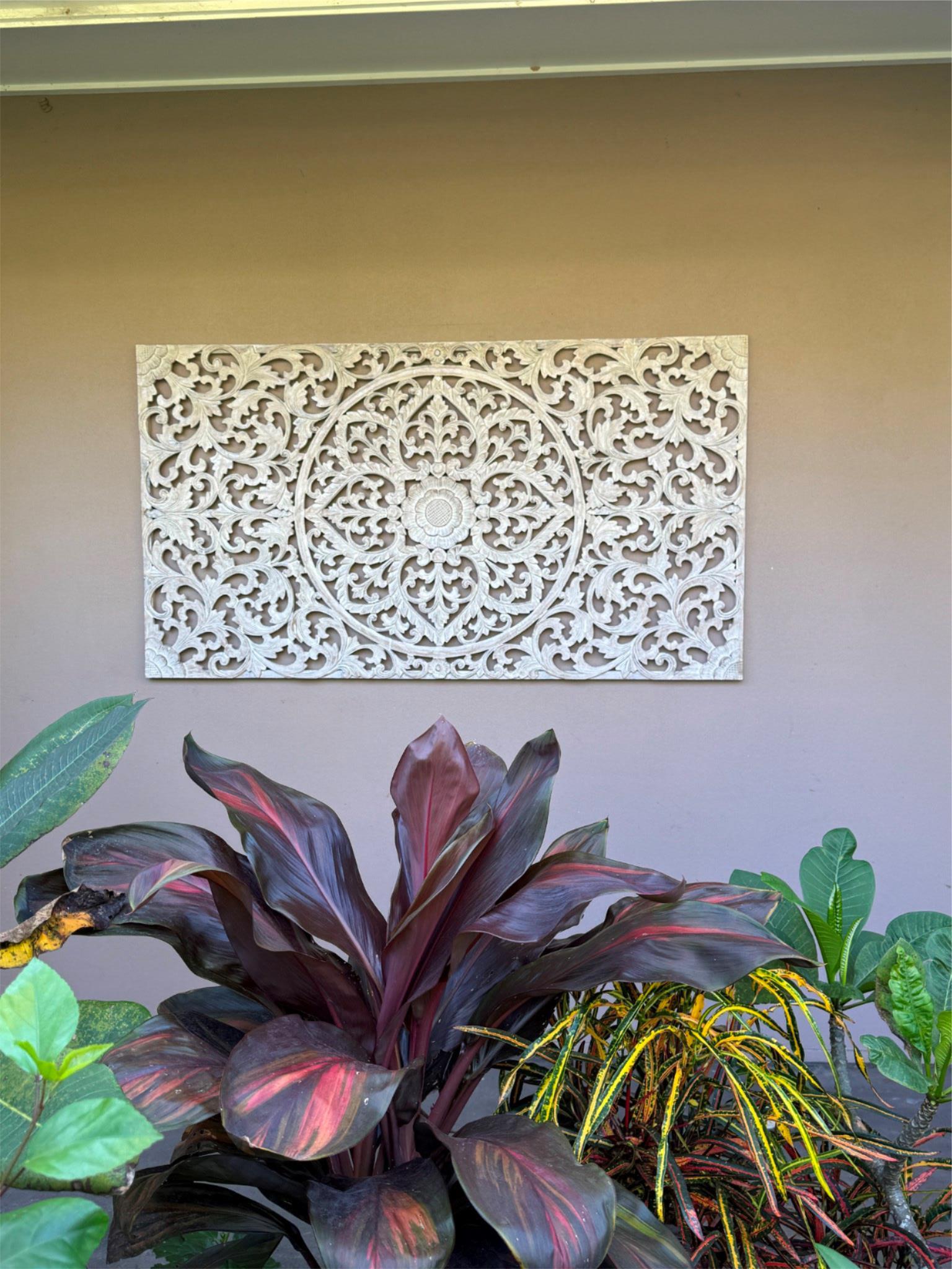 New Balinese Carved Mandala Panel - Bali Wall Art - Mandala Wall Art 180x100cm