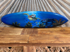 Bali Air Brushed Surfboard w/Turtle Wall Decor 80cm - Bali Surfboard Wall Art