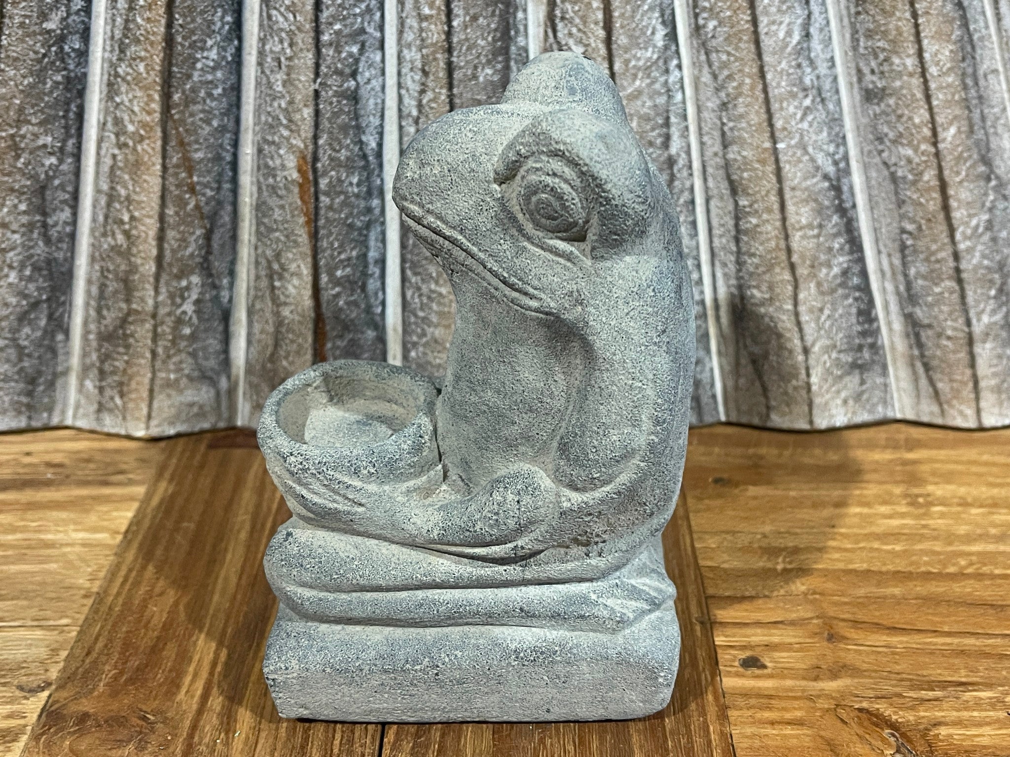 NEW Balinese Cast Concrete Frog Statue - Bali Frog Statue - Small Frog Statue