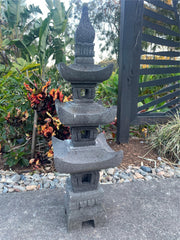 Balinese Hand Carved LAVA Stone Pagoda - Bal Lava Pagoda - Bali Garden Lantern