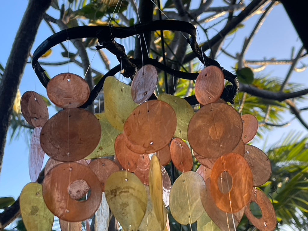 NEW Balinese Capiz Shell Windchime / Mobile - Square Bali Capiz Shell Chimes