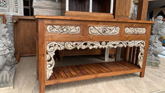 NEW Beautifully Hand Carved & Crafted TEAK WOOD BALINESE Console Table