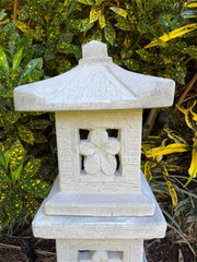 Balinese Hand Crafted Frangipani Lantern - Bali Frangipani Garden Lantern 65cm