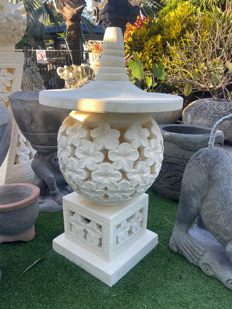 NEW Large Balinese Frangipani Lantern - Hand Crafted Frangipani Garden Lantern