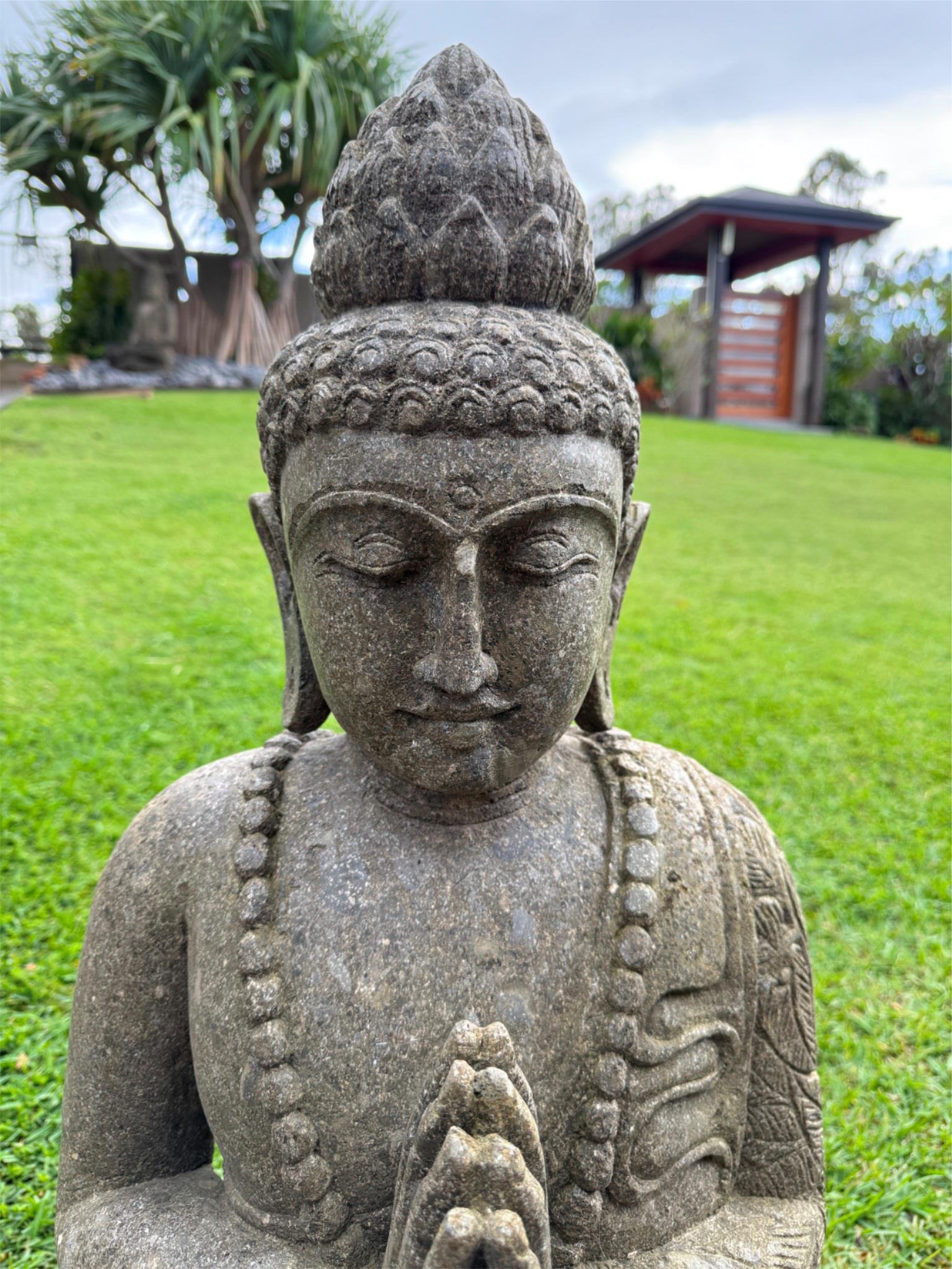 Quality Greenstone Balinese Buddha Statue - Bali Praying Buddha 90cm tall