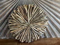 Bali Handmade Driftwood Circular Wall Decor  - Bali Driftwood Wall Art 40cm