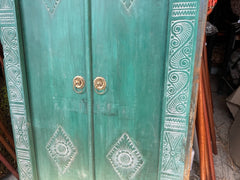 Authentic Balinese Teak Doors in Frame - Hand Carved Recycled Teak Bali Doors