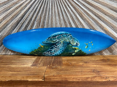 Bali Air Brushed Surfboard w/Turtle Wall Decor 80cm - Bali Surfboard Wall Art