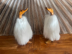 Balinese Hand Crafted Wooden Winter Duck - Bali Duck in Furry Winter Jacket!!