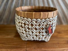 Balinese Hand Woven Open Basket Encrusted w/Shell - 3 sizes available STUNNING