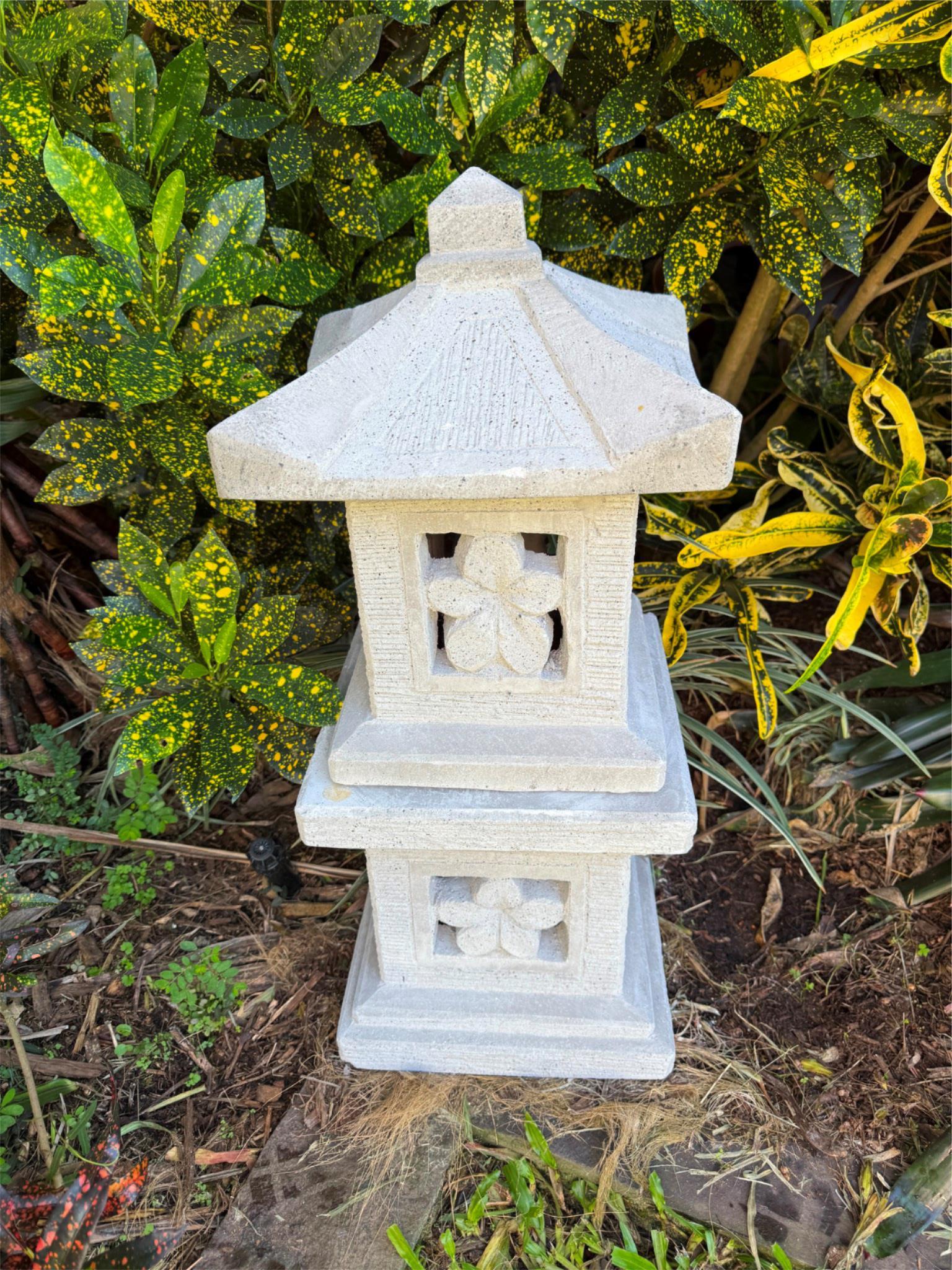 Balinese Hand Crafted Frangipani Lantern - Bali Frangipani Garden Lantern 65cm