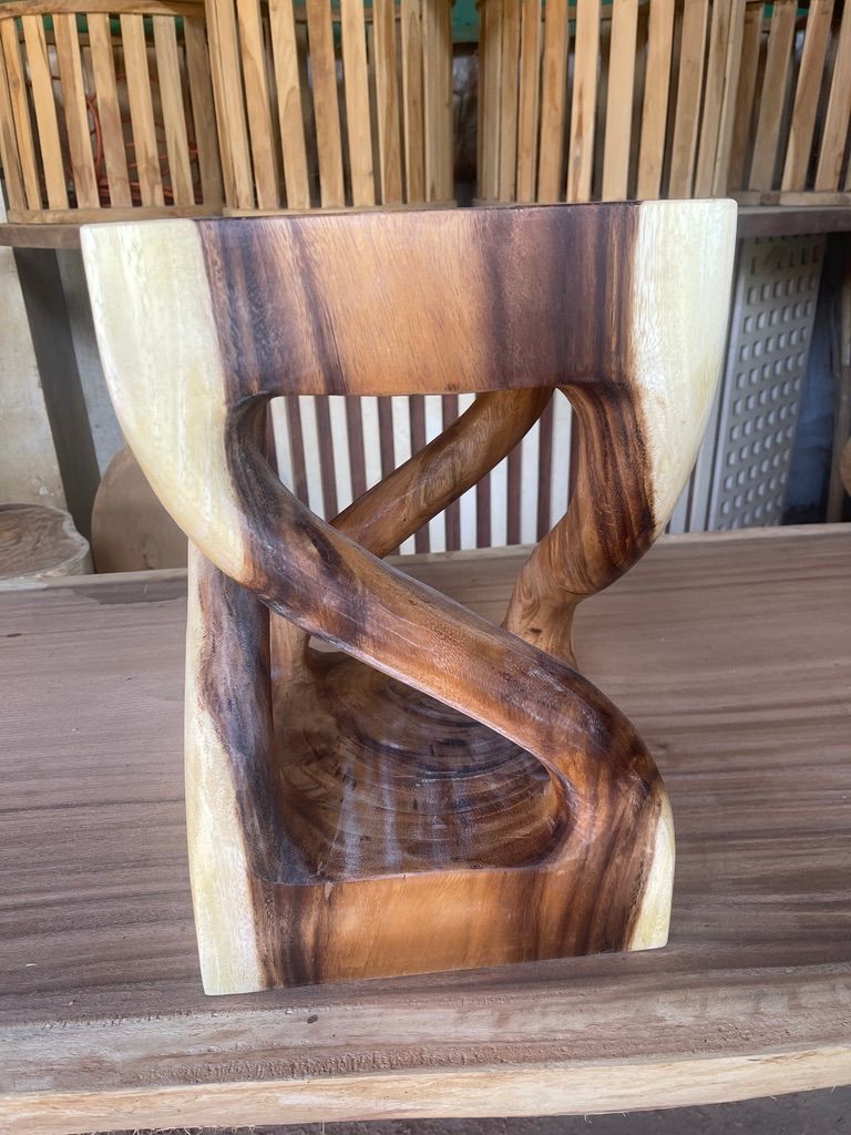 NEW Balinese Hand Crafted Suar Wood Stool or Side Table Bali Furniture