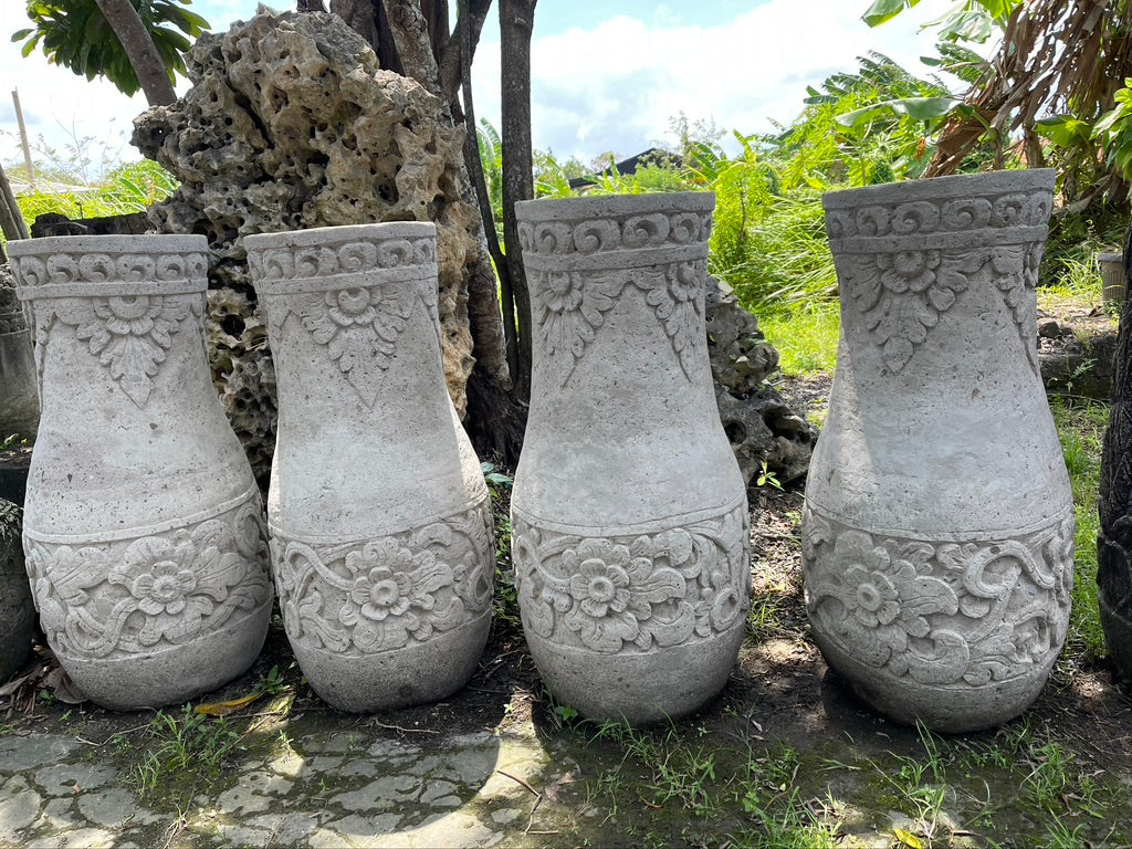 NEW Balinese Hand Crafted Paras Pot - Bali Feature Pot - Tall Bottle Shaped Pots