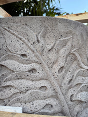 NEW Balinese Carved Concrete / Paras Pot - Bali Monstera Carving FEATURE POT