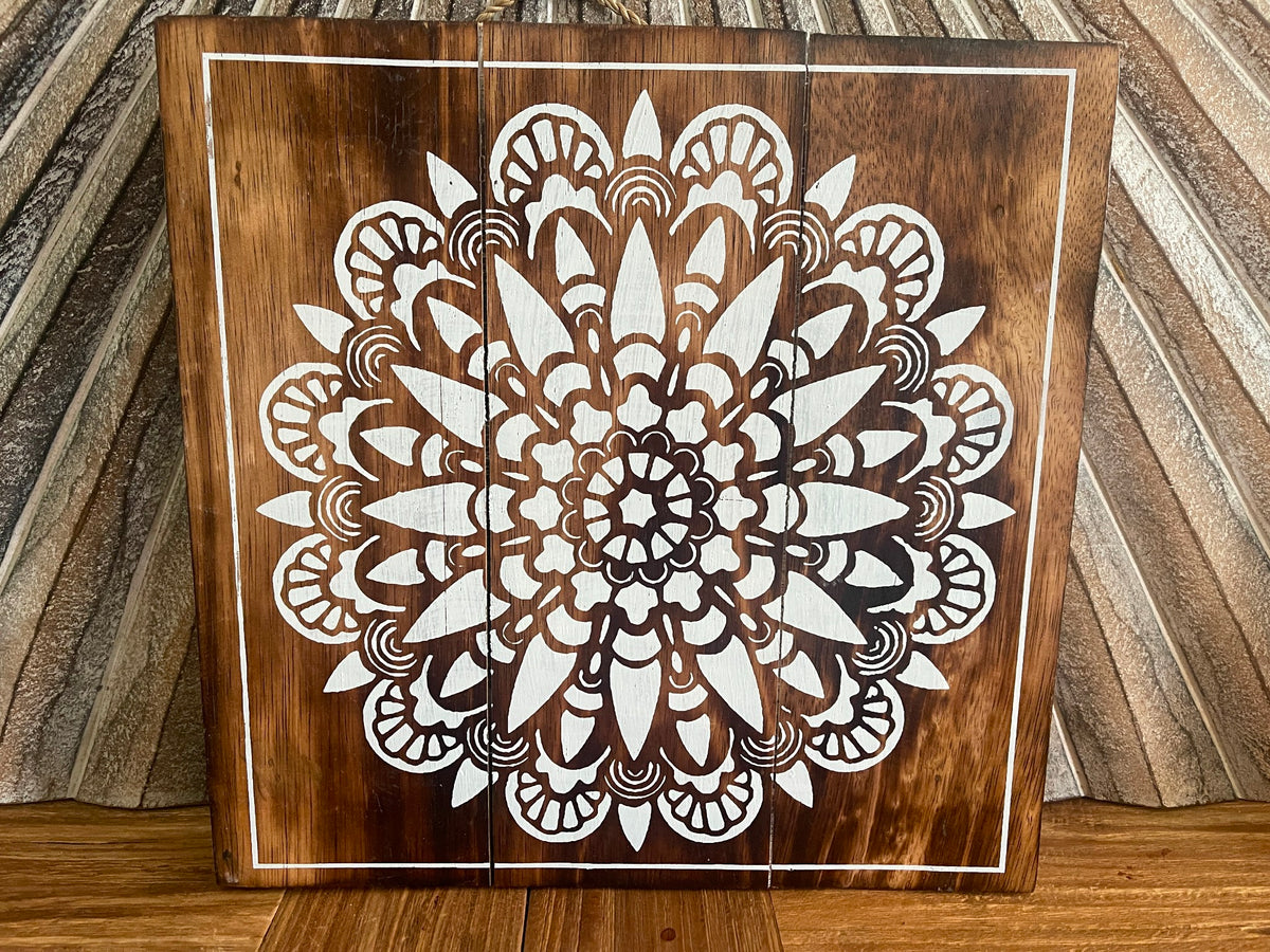 NEW Balinese Hand Crafted Mandala Print Wall Art - Bali Mandala Print - Bali Art