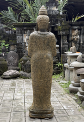 Balinese Master Carved LAVA Stone Buddha Statue w/Batik Cloak ETA MID MARCH 2026