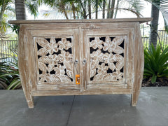 NEW BEAUTIFULLY HAND CARVED & CRAFTED TEAK WOOD BALINESE CABINET / VANITY