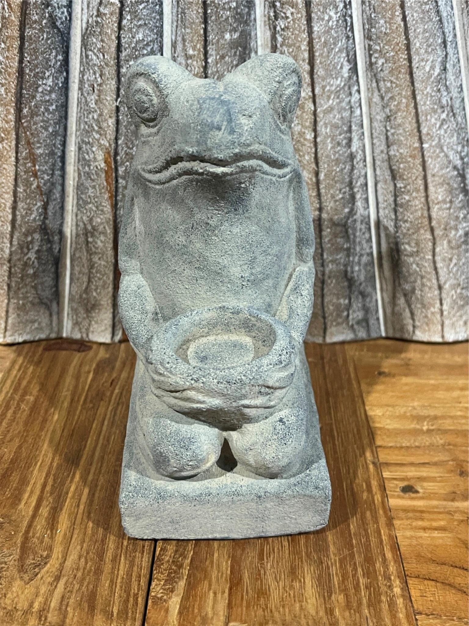 NEW Balinese Cast Concrete Frog Statue - Bali Frog Statue - Small Frog Statue