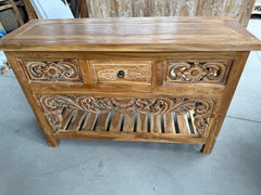 Beautifully Hand Carved TEAK WOOD BALINESE Console Table -  Bali Carved Console