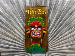 NEW Hand Crafted & Carved TIKI BAR Sign - Tropical Island Bali Bar Sign 20x40cm