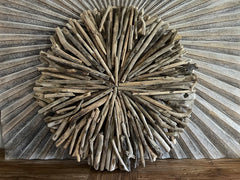 Bali Handmade Driftwood Circular Wall Decor  - Bali Driftwood Wall Art 60cm