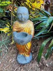 NEW Balinese Monk Cast Statue - Bali Buddhist Monk Statue - Bali Garden Art