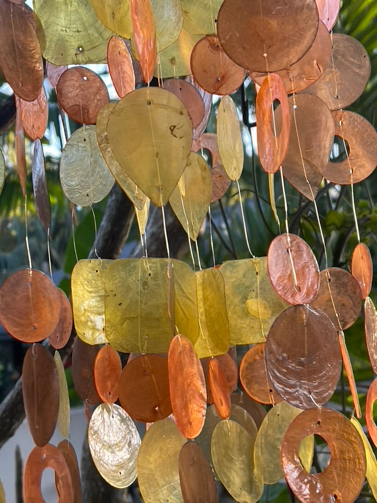 NEW Balinese Capiz Shell Windchime / Mobile - Square Bali Capiz Shell Chimes