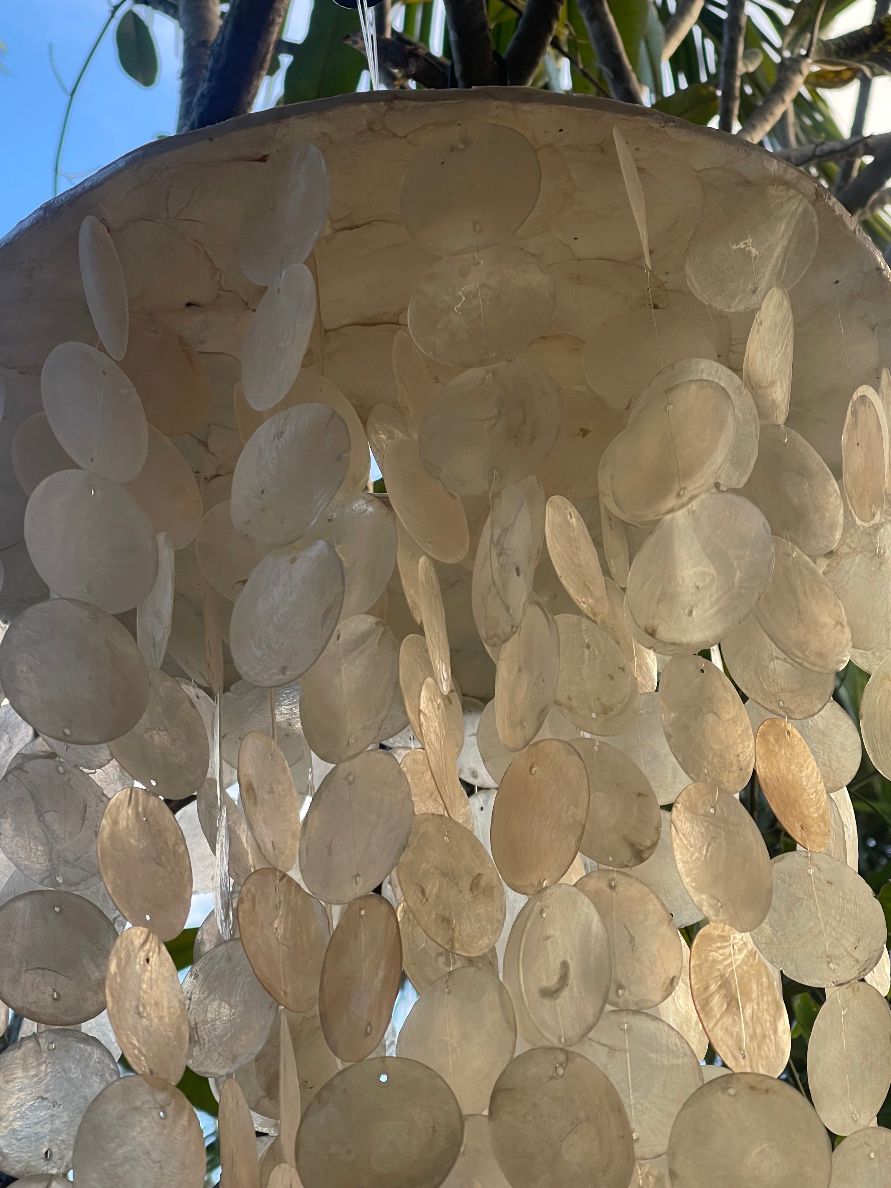 NEW Capiz Shell Mobile or Wind Chime or Pendant Light Shade 80cm