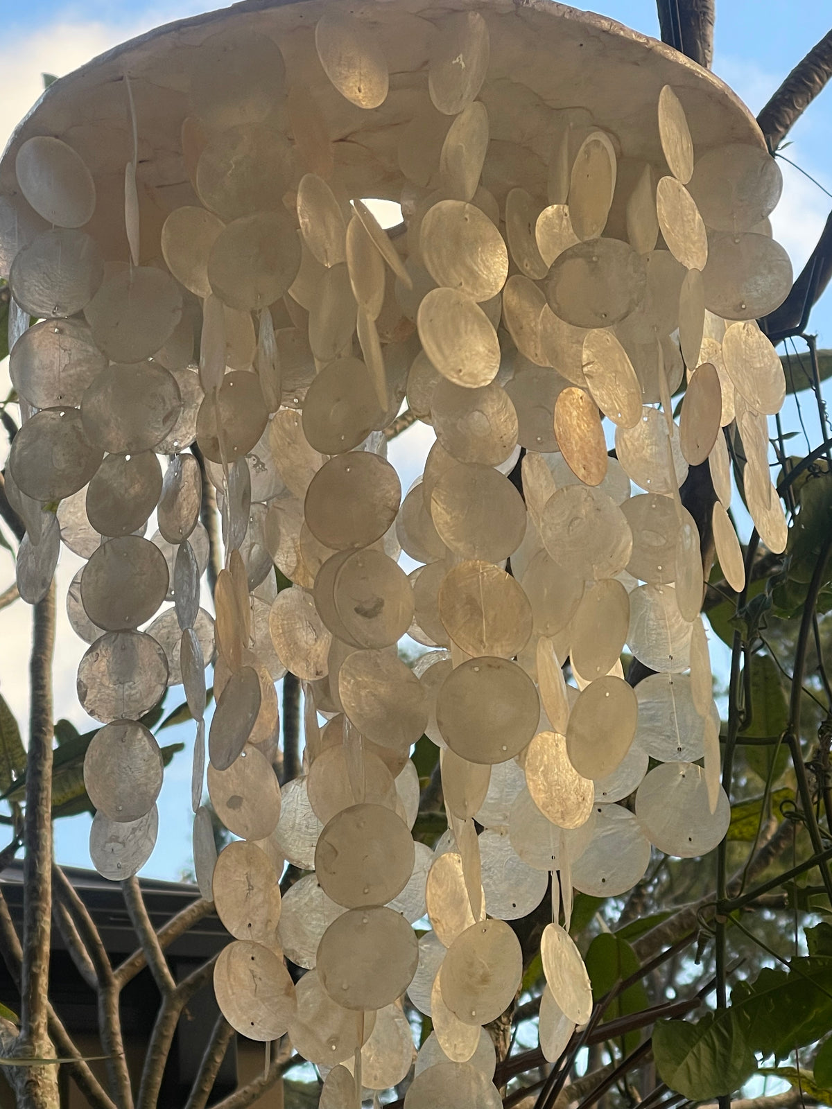 NEW Capiz Shell Mobile or Wind Chime or Pendant Light Shade 80cm