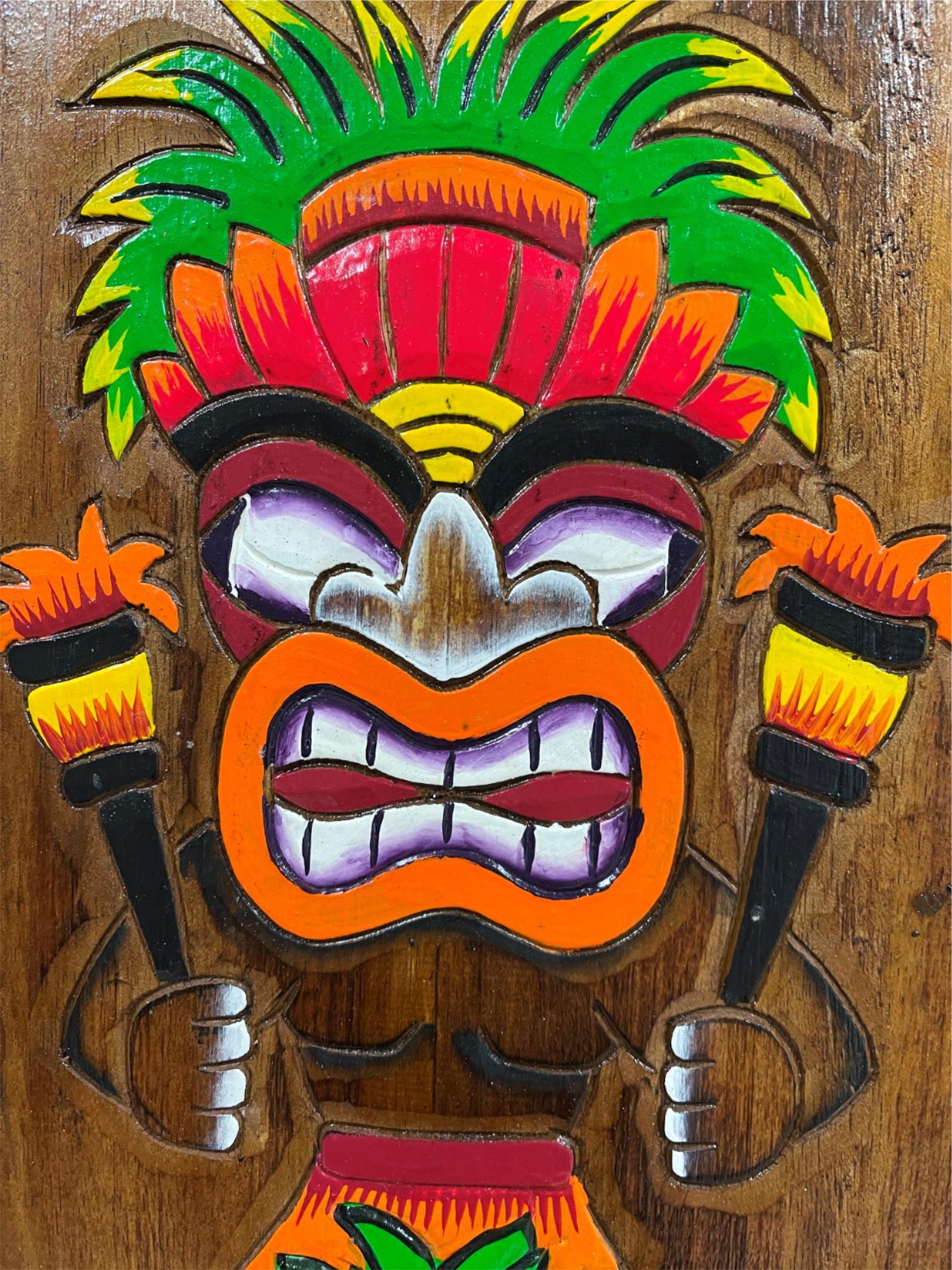 NEW Hand Crafted & Carved TIKI BAR Sign - Tropical Island Bali Bar Sign 20x40cm