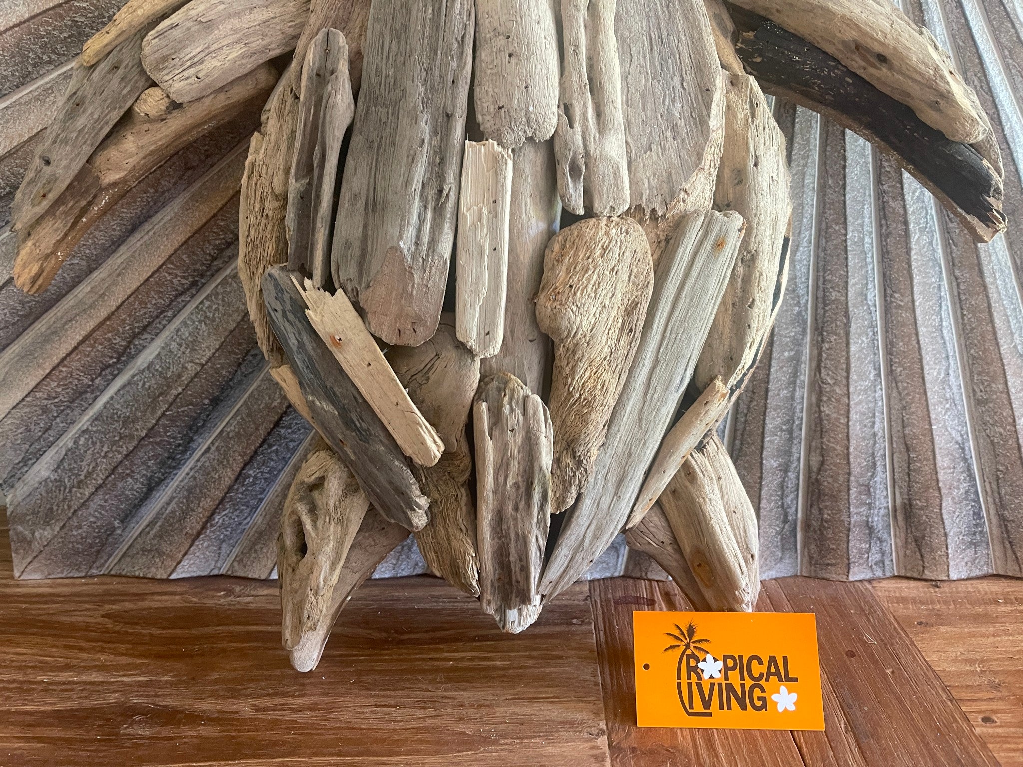 NEW Bali Handmade Driftwood Turtle Wall Decor 50cm - Bali Nautical Wall Art