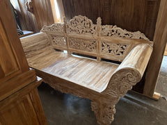 Hand Carved Quality Teak Wood Balinese Daybed - Balinese Sofa - Authentic Bali