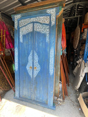 Authentic Balinese Teak Doors in Frame - Hand Carved Recycled Teak Bali Doors