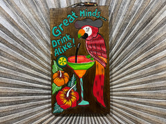 NEW Bali Hand Crafted Tiki Bar GREAT MINDS DRINK ALIKE Sign - Fun Bar Signs