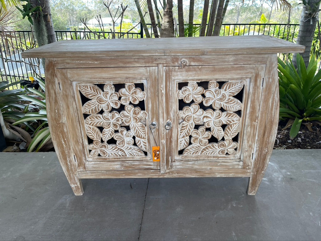 NEW BEAUTIFULLY HAND CARVED & CRAFTED TEAK WOOD BALINESE CABINET / VANITY