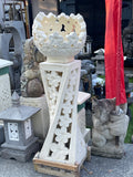 Balinese Frangipani Bowl / Ball on Pillar - Bali Garden Art - Balinese Feature Sculpture
